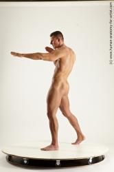 Nude Man White Standing poses - ALL Muscular Short Black Standing poses - simple Multi angles poses Realistic